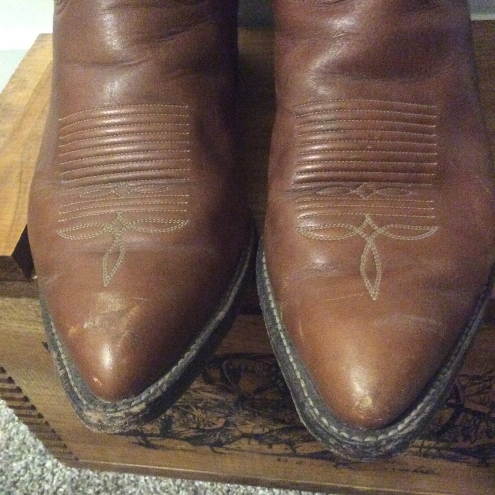 Tony Lama Brown Leather Western Cowboy Boots size 9 EE - Picture 3 of 8